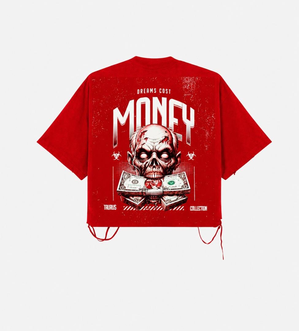 Bold “Dreams Cost Money” statement design