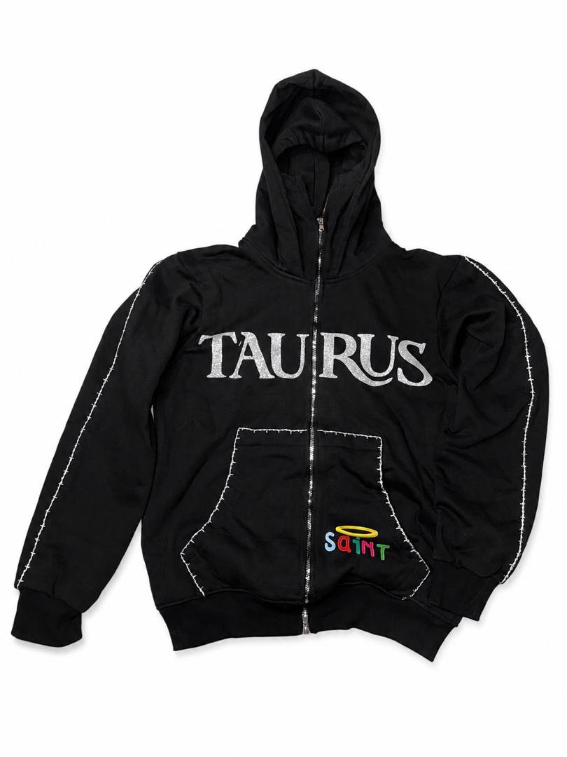 Taurus Saint Zip Hoodie – Black Edition