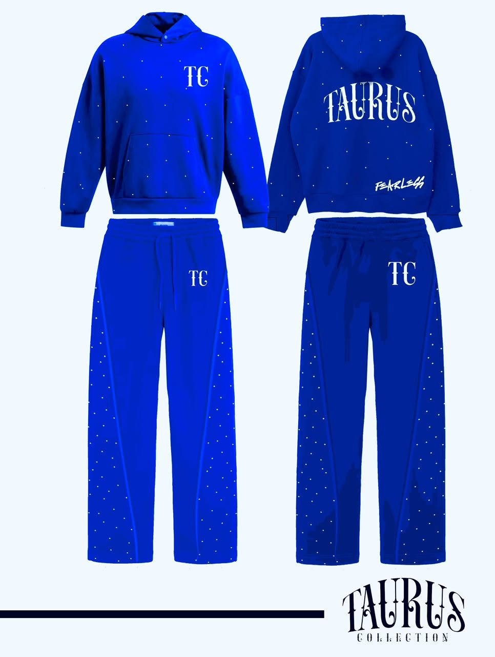TAURUS FEARLESS DIAMOND HOODIE BLUE EDITION