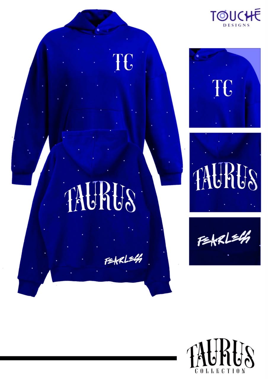 TAURUS FEARLESS DIAMOND HOODIE BLUE EDITION alt